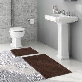 Mijölnir Juego de alfombrillas de baño de algodón marrón oscuro